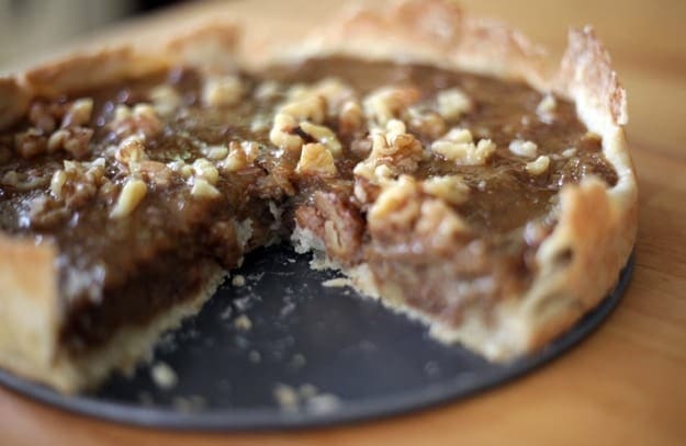 Fig Tart // The Speckled Palate The inside of a Fig Tart after a slice has been removed