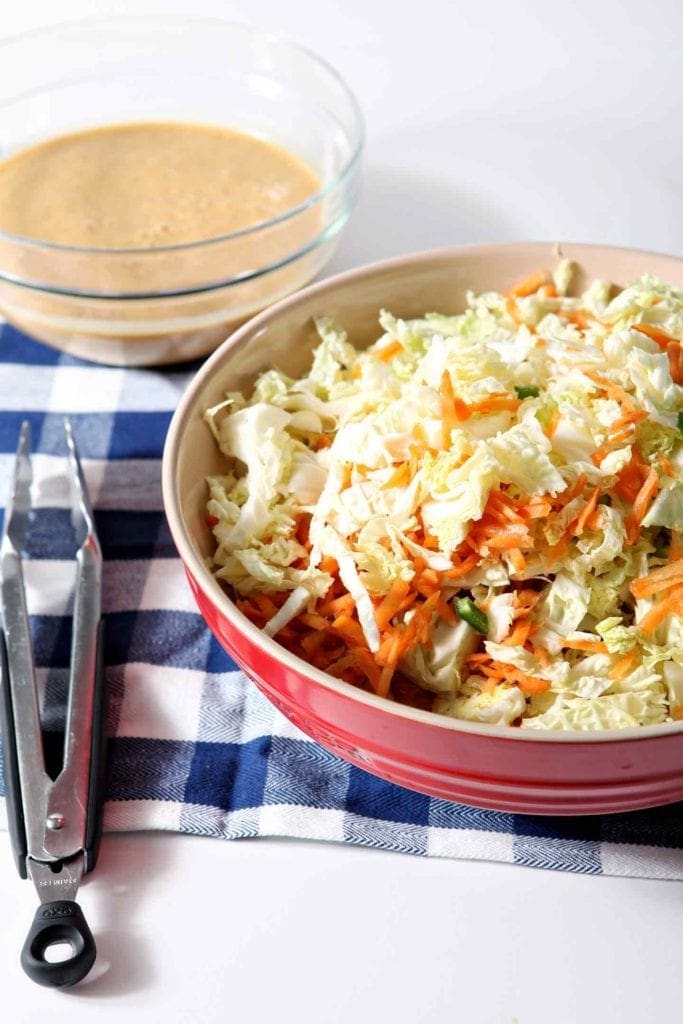 A bowl of sliced cabbage and veggies