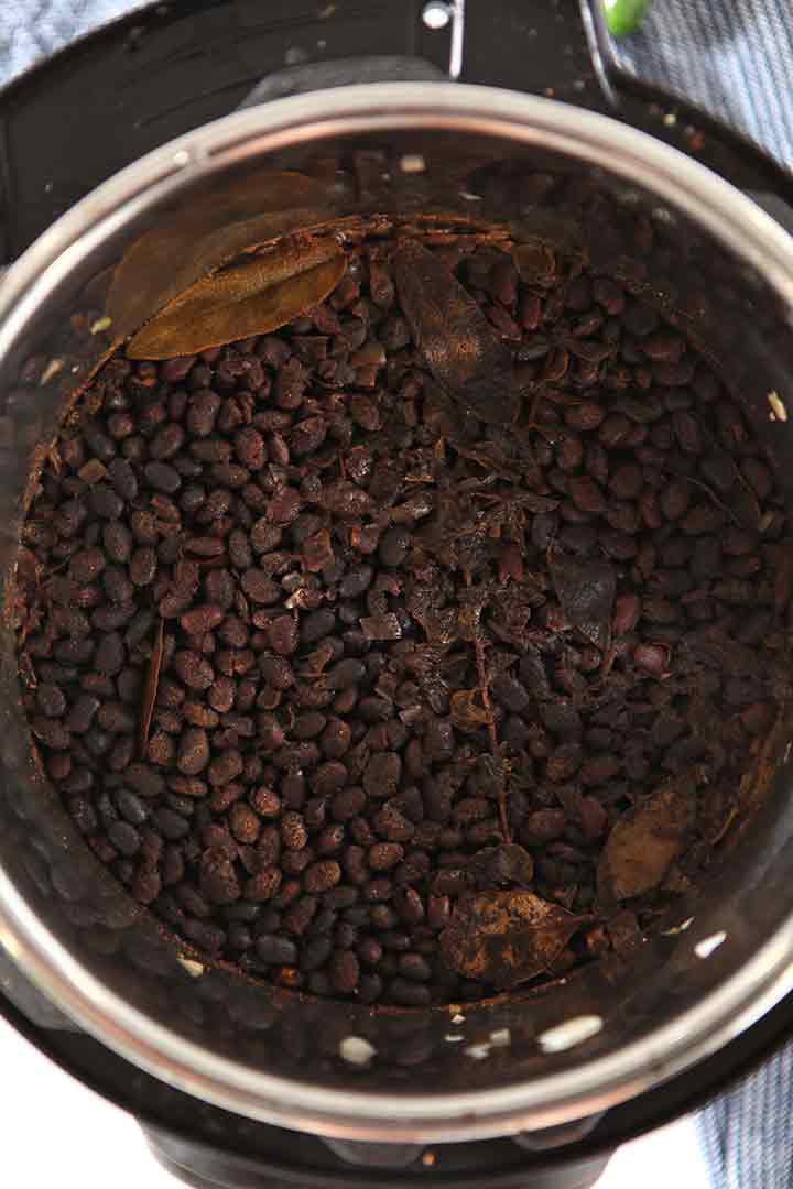 The beans after the high pressure cook, still inside the Instant Pot