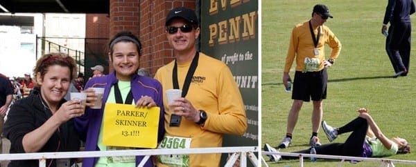 Collage of Erin Parker and her family at the St. Jude Half