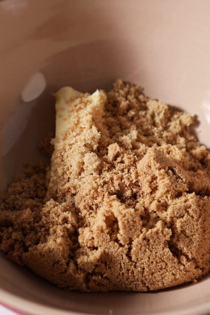 Brown sugar and butter in a bowl