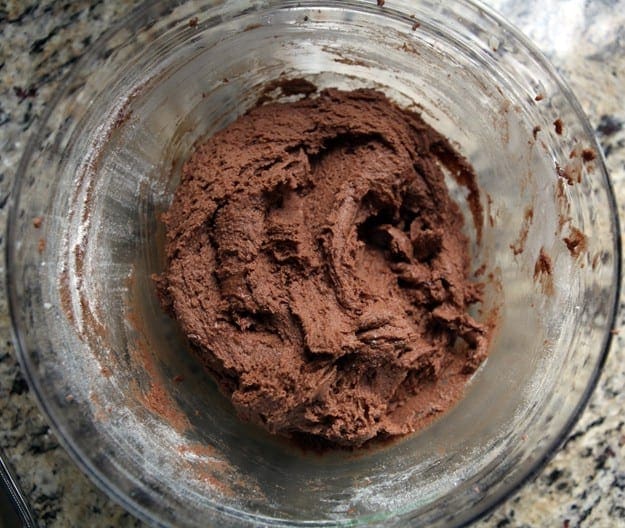 Chocolate Crinkle Cookie dough in a bowl