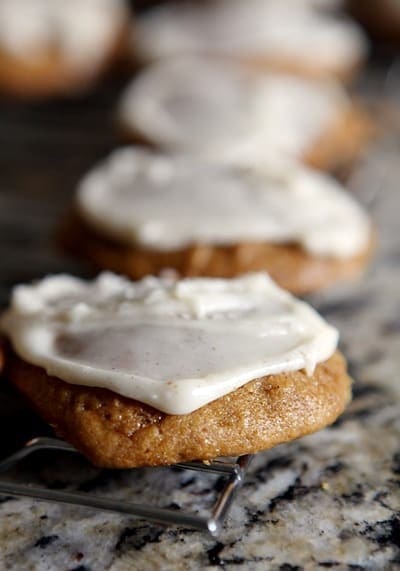 Pumpkin Drop Cookies with Cream Cheese Frosting