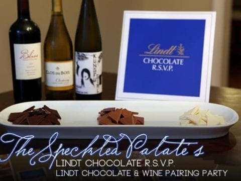 Chocolates and wine on a table
