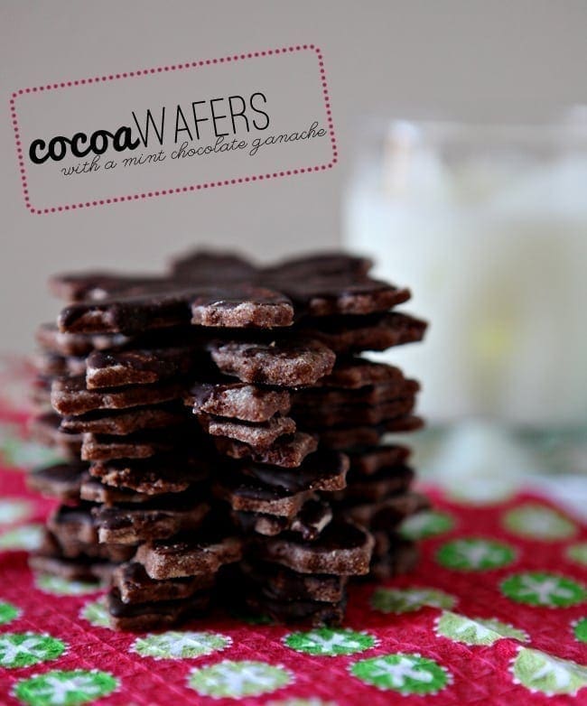 Chocolate Wafer Cookies with Mint Chocolate Ganache