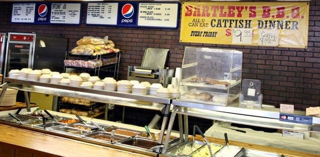 Image of display counter foods at restaurant 