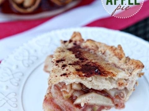 A slice of pie on a white plate