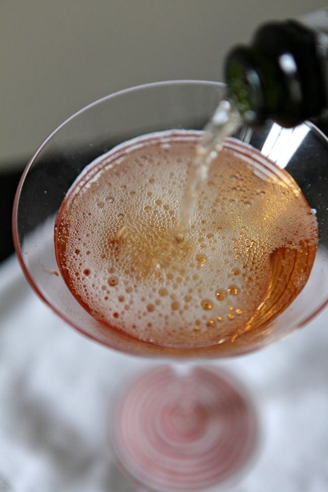 Champagne pouring into a glass 