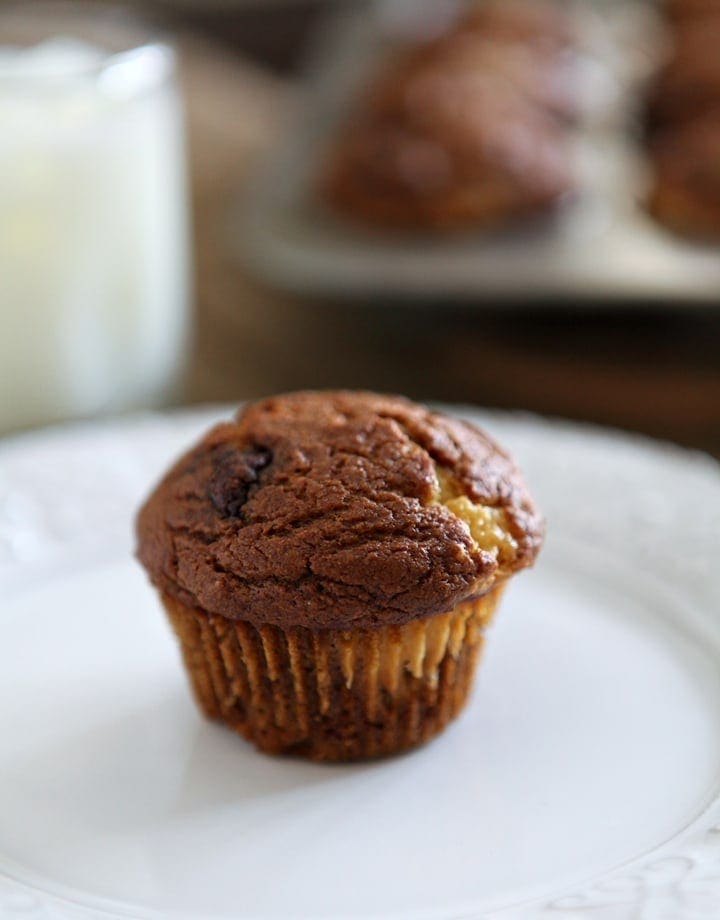 pumpkin muffin on a white plate