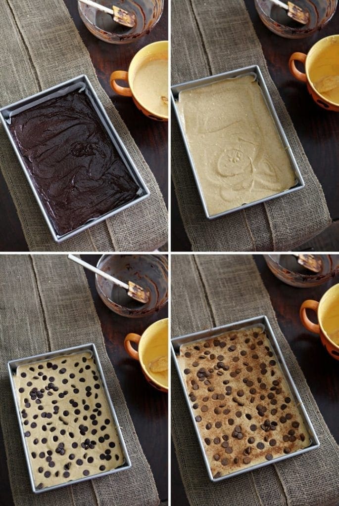 Collage of four images showing pumpkin cheesecake 