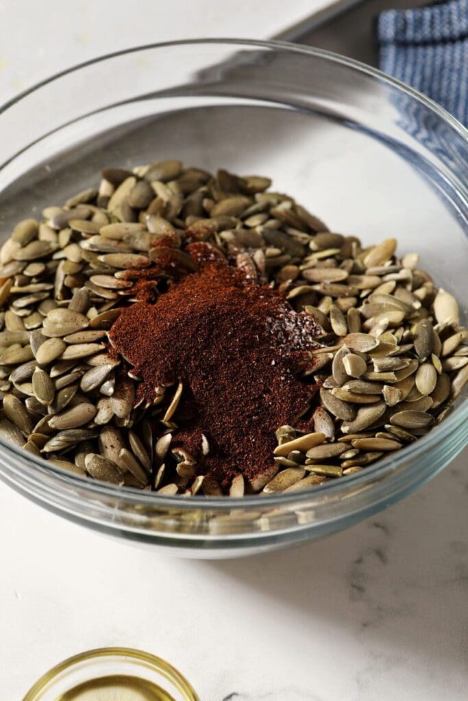 Pepitas with spices in a bowl