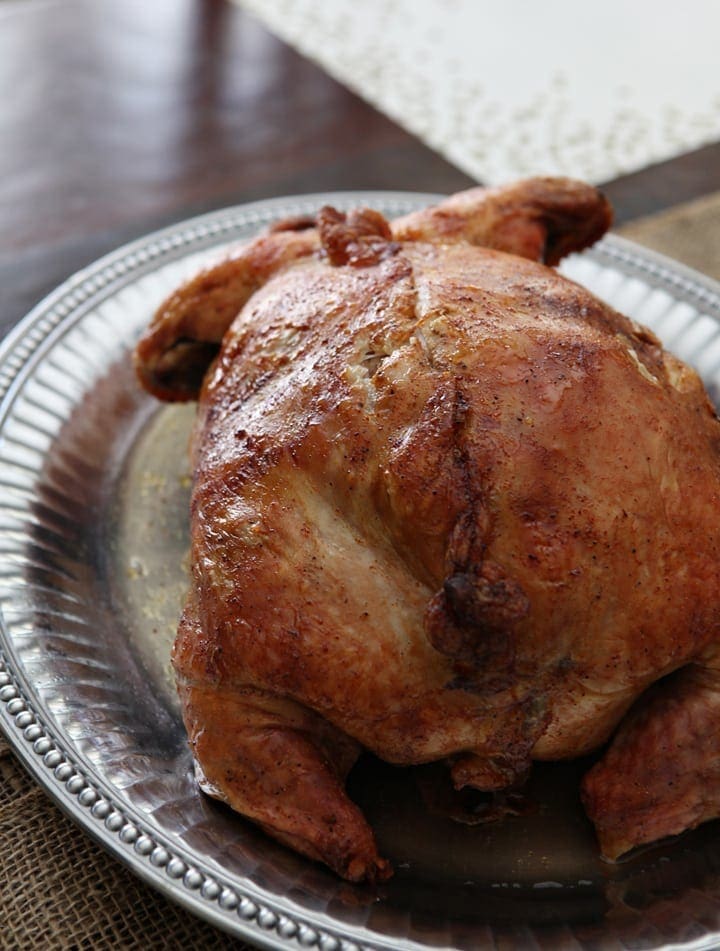 Close up of whole Turducken on platter 