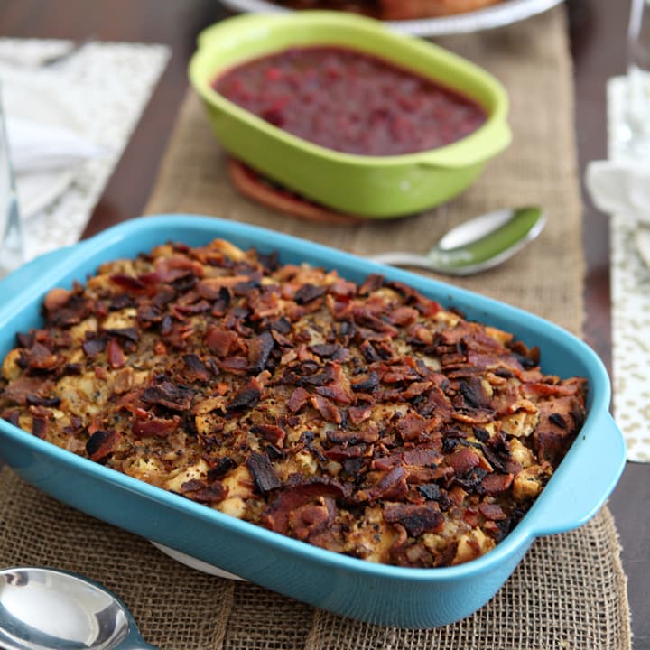 Friendsgiving: Bacon and Baguette Stuffing // The Speckled Palate
