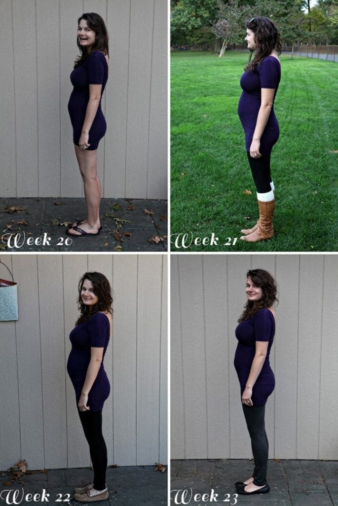 Pictures of woman standing sideways for camera 