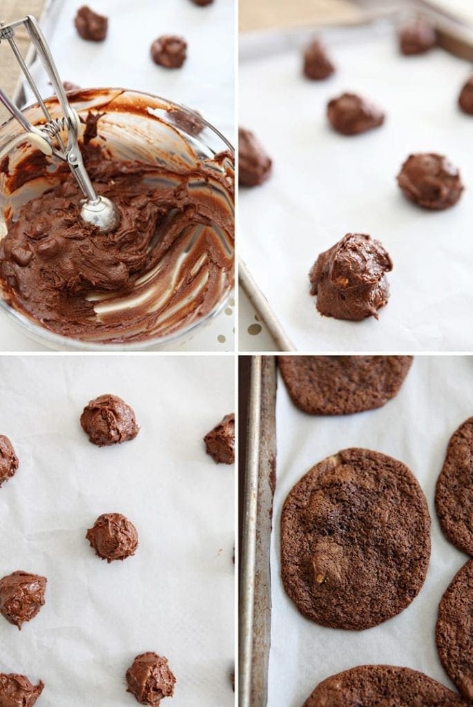 Chocolate cookies, studded with salted caramel and SNICKERS® chunks, are the perfect dessert to feed a crowd for The Big Game!