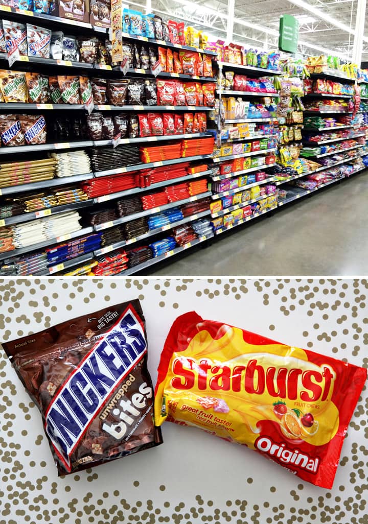 Candy aisle in grocery store 