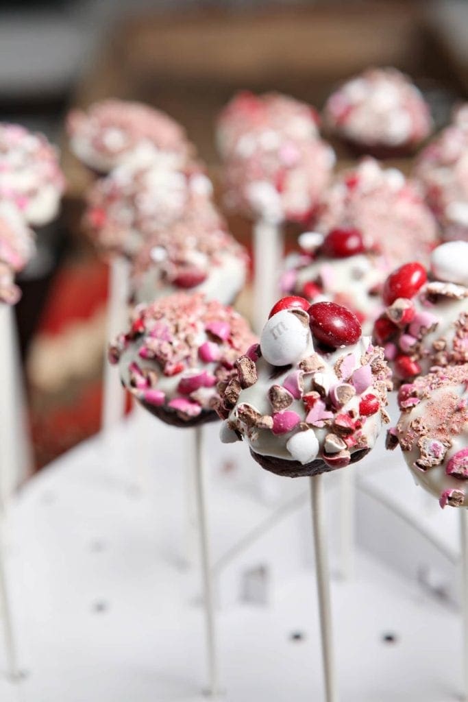 Candy covered brownie pops on sticks 