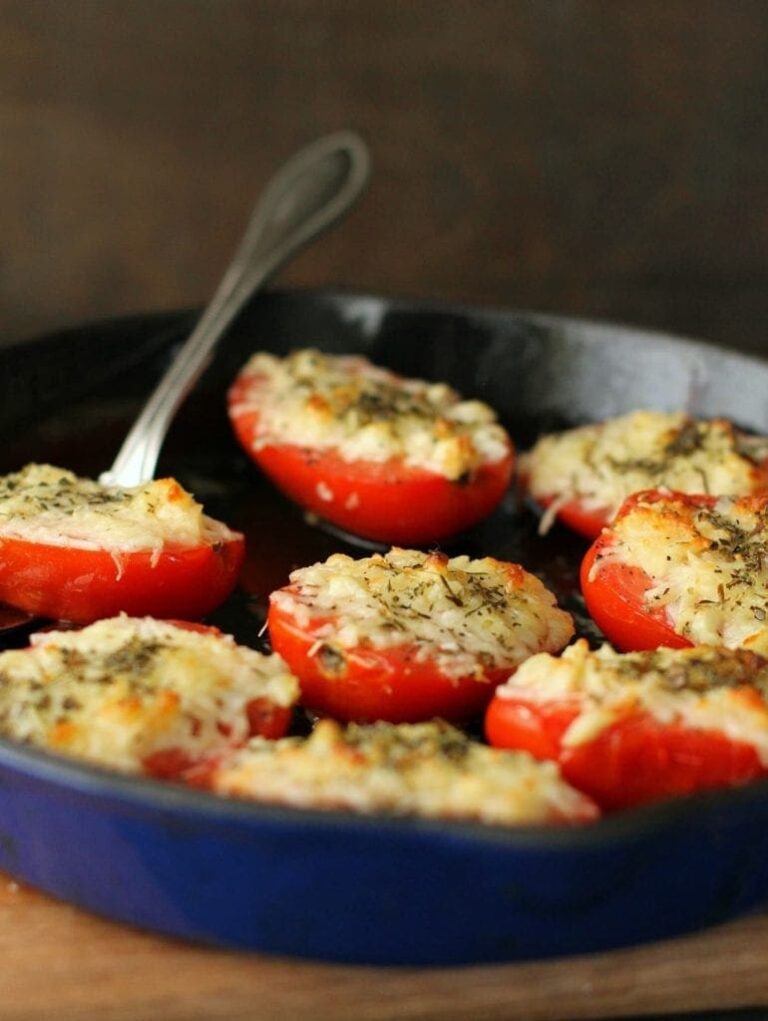 Oven Roasted Tomatoes with Parmesan and Herbs