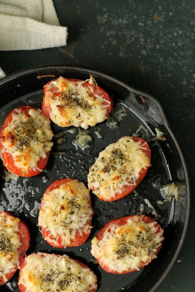 Oven Roasted Tomatoes with Parmesan and Herbs