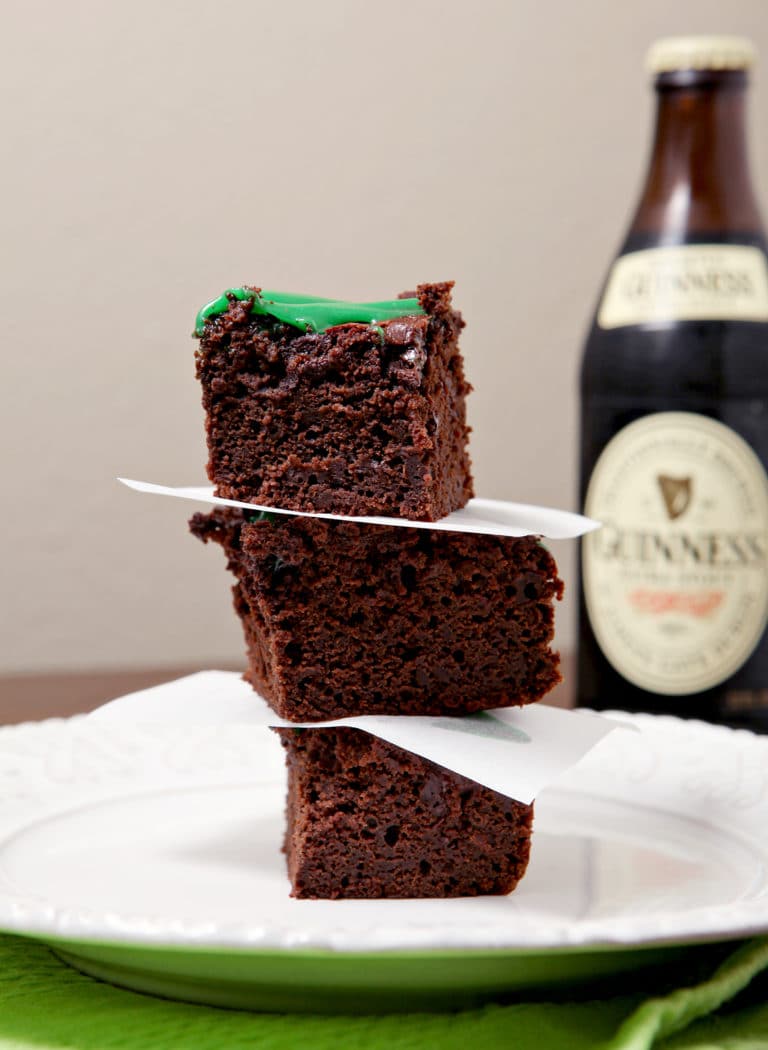 Guinness Brownies with Cream Cheese Frosting Drizzle