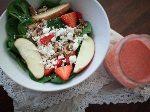 Strawberry Vinaigrette Spinach Salad