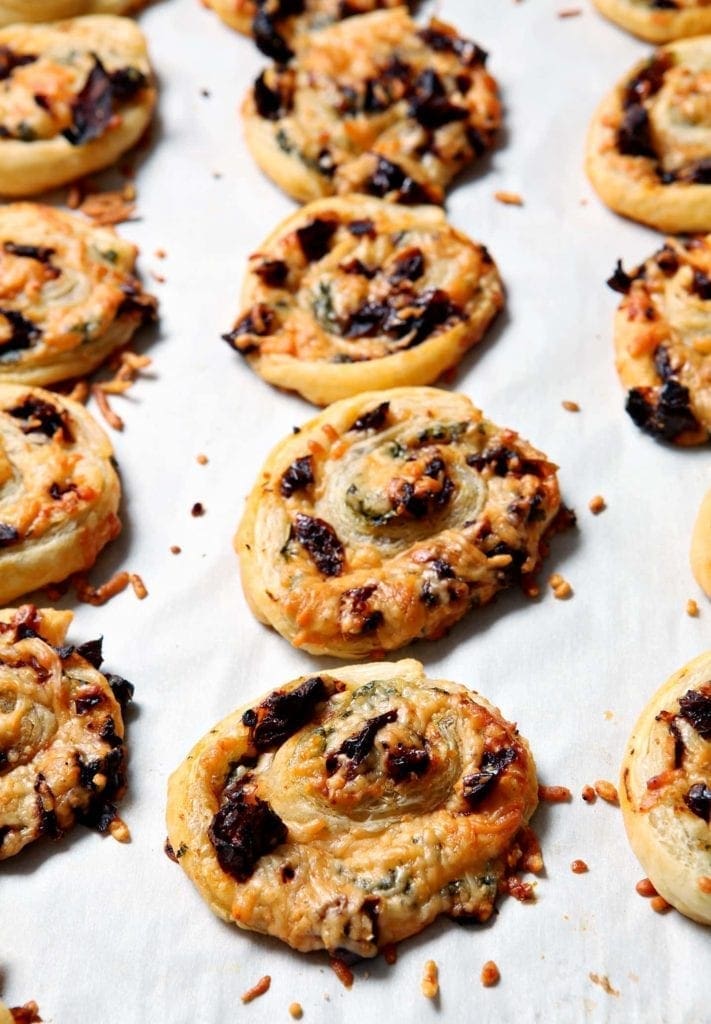 Bruschetta Pinwheels and Pesto Sun-Dried Tomato Pinwheels