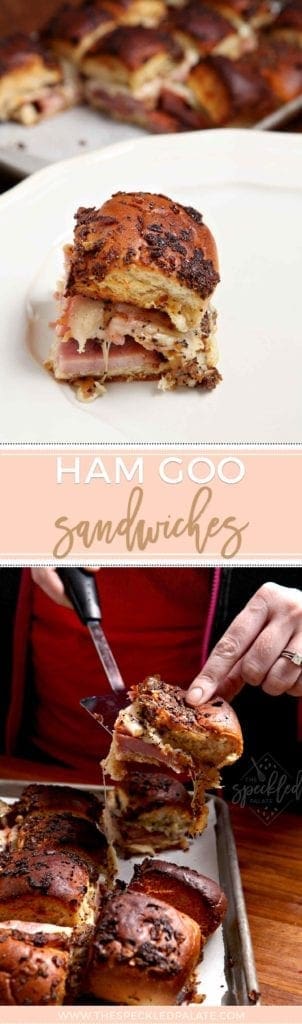 Ham Goo Sandwiches on tray 