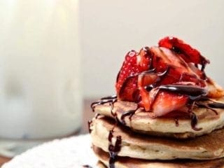 Strawberry Dark Chocolate Pancakes