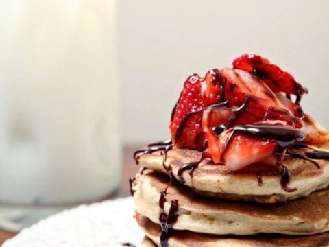 Strawberry Dark Chocolate Pancakes