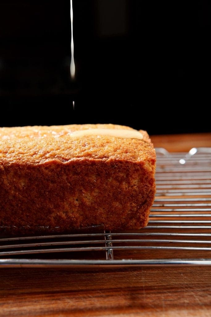 glaze dripping onto bread