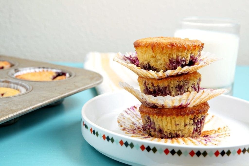 stack of blueberry muffins 