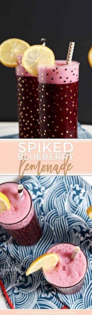 Pinterest collage of Blueberry Lemonade Vodka glasses with text