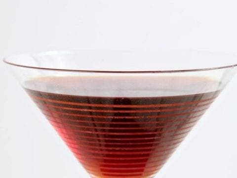 Close up of beverage in cocktail glass