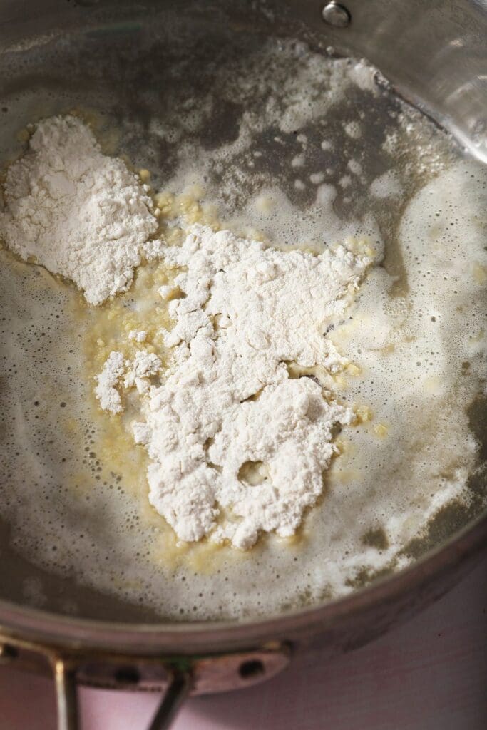 Butter and flour in a saucepan