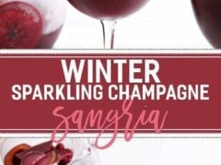 Glasses of Winter Sparkling Champagne Sangria