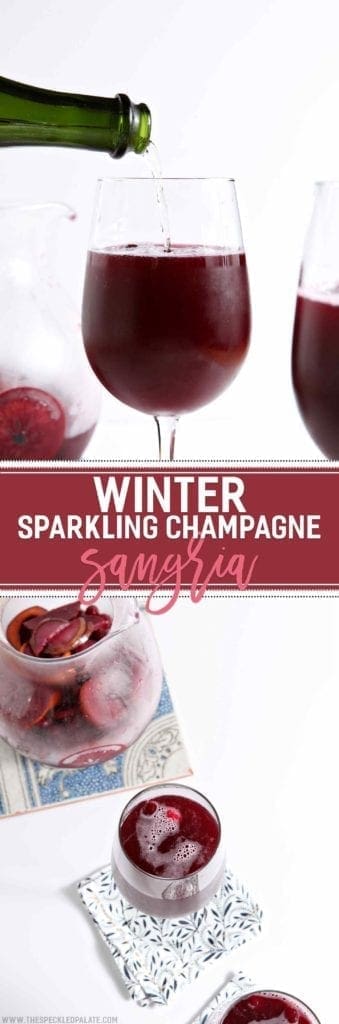 Glasses of Winter Sparkling Champagne Sangria 