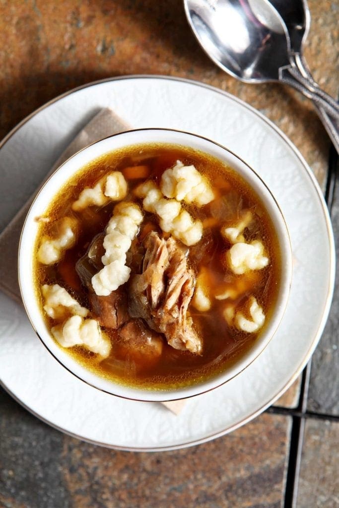 Chicken Spaetzle Soup // The Speckled Palate