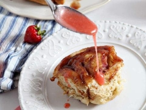 Strawberry spoon bread