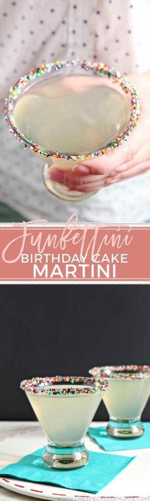 Shake up Funfettini Birthday Cake Martinis to celebrate any birthday in style! Funfettinis make the perfect dessert cocktail for any sort of revelry!