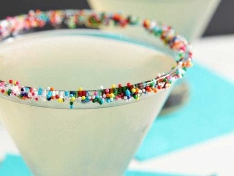 Shake up Funfettini Birthday Cake Martinis to celebrate any birthday in style! Funfettinis make the perfect dessert cocktail for any sort of revelry!