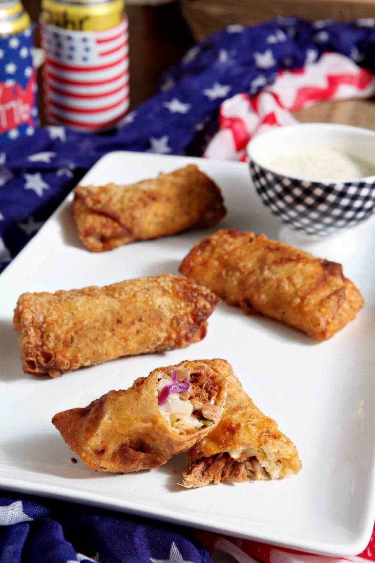 Pulled Pork Coleslaw Eggrolls Pulled Pork Egg Rolls Southern Egg Rolls