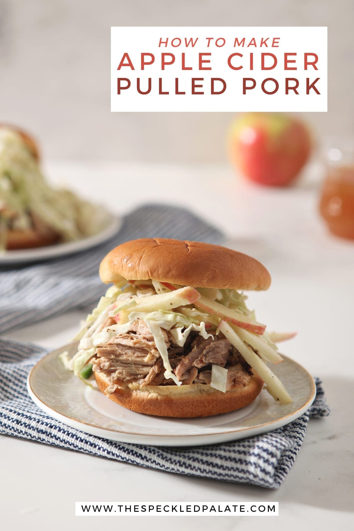 Apple Cider Pulled Pork with Apple Cabbage Slaw
