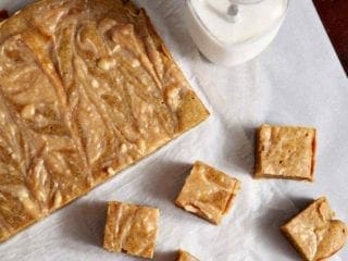 Pumpkin Caramel Cream Cheese Swirl Blondies