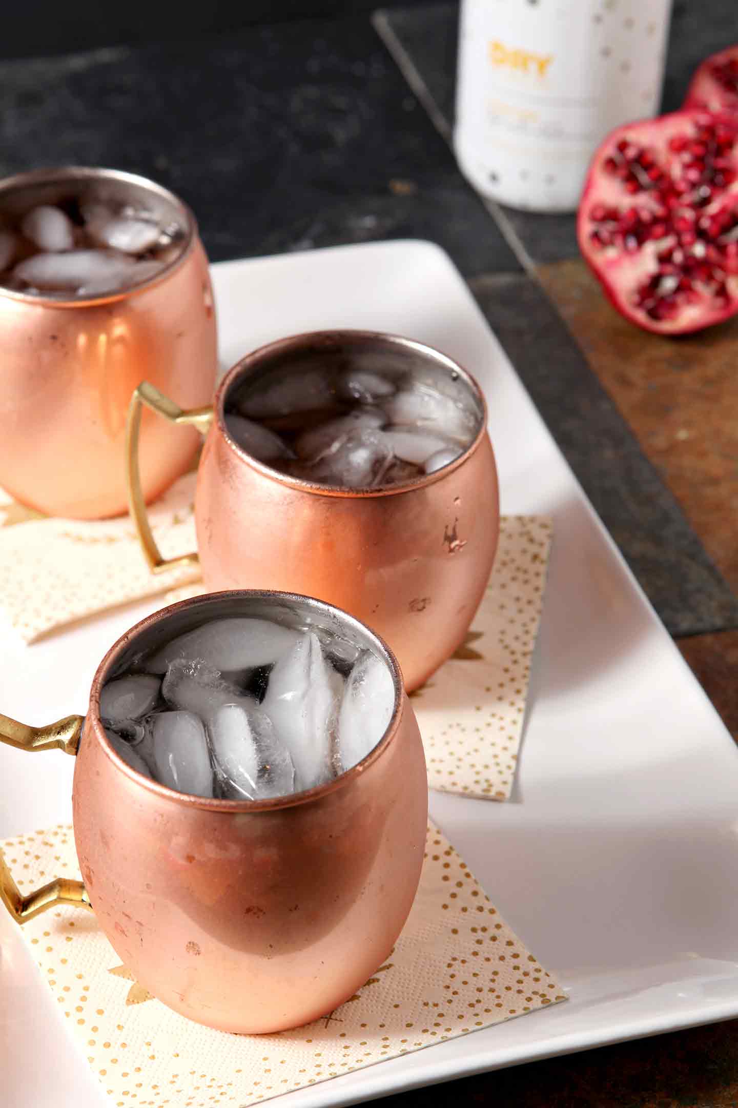 three ginger pomegranate mules