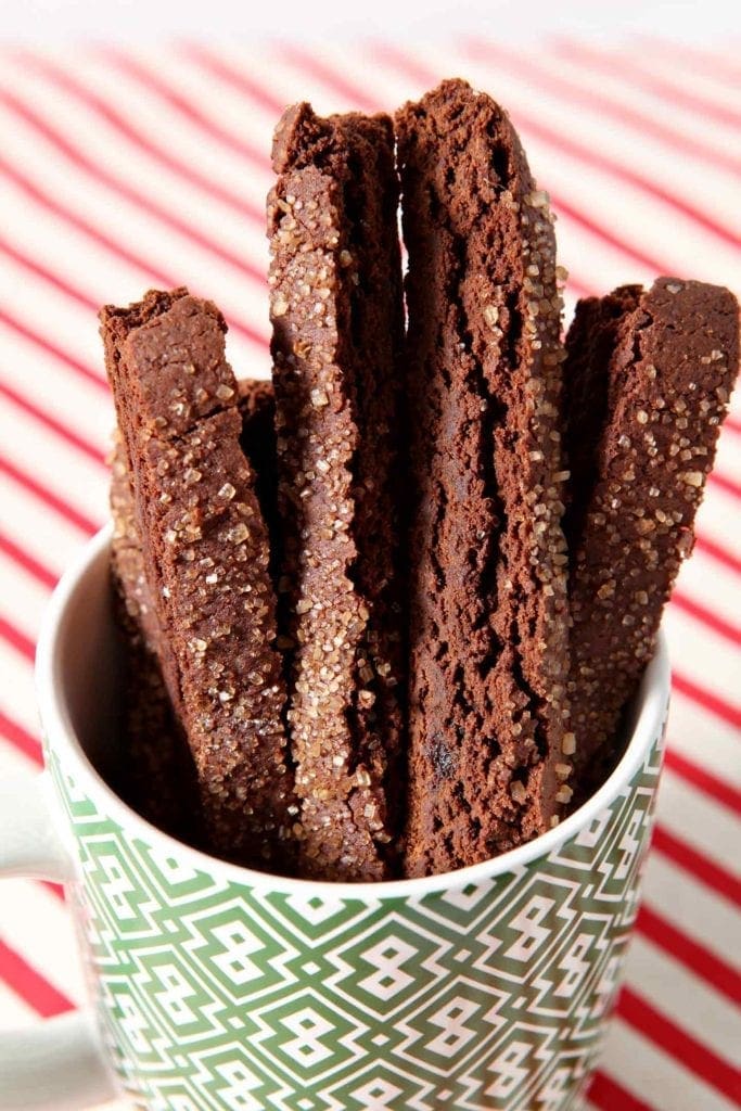  gingerbread biscotti in a mug