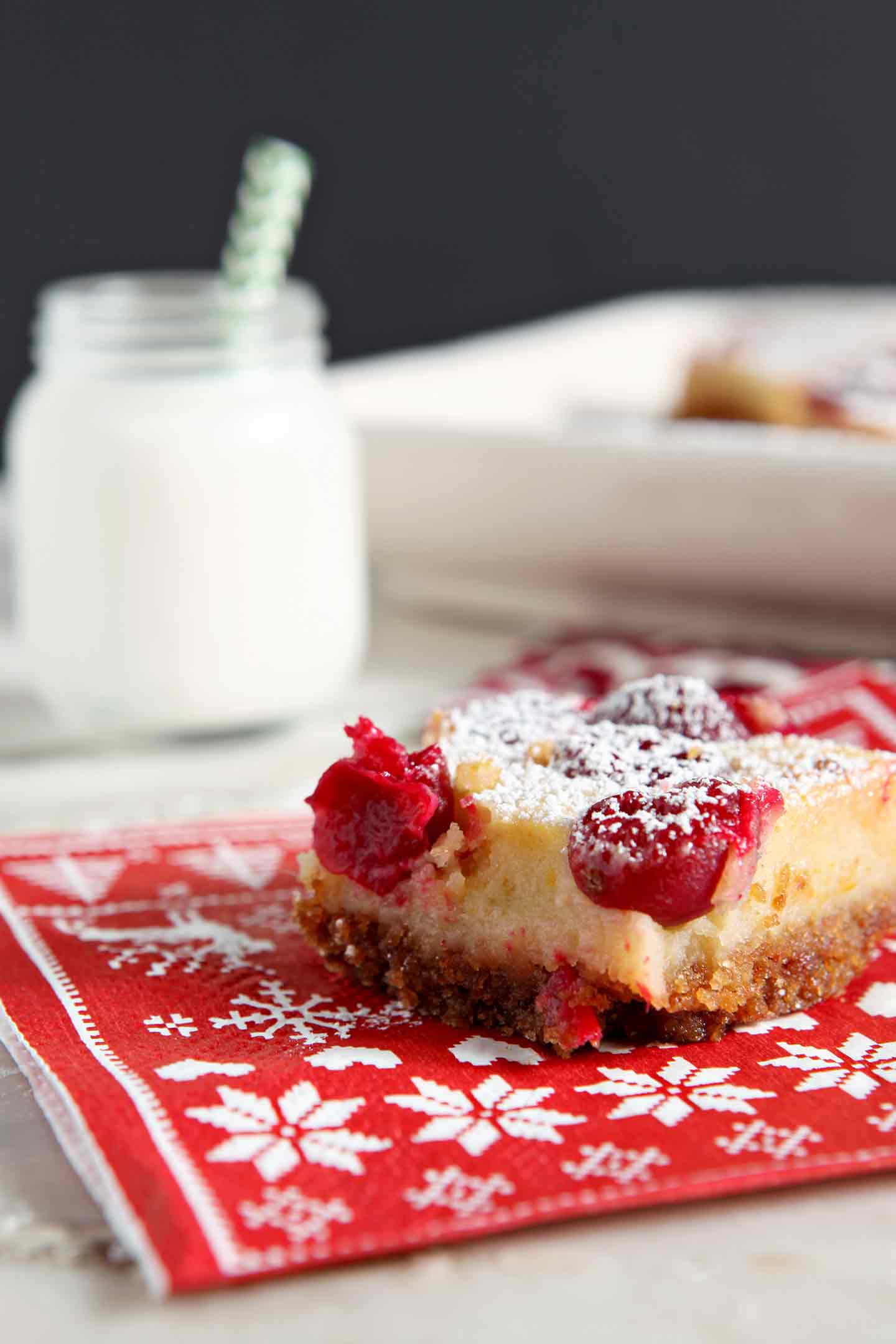 Angled close up of Orange Cranberry Bar