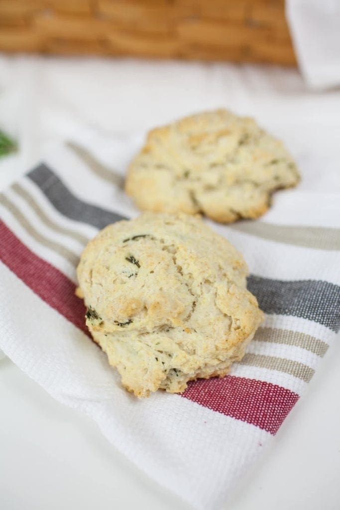 rosemary drop biscuits on a napkin