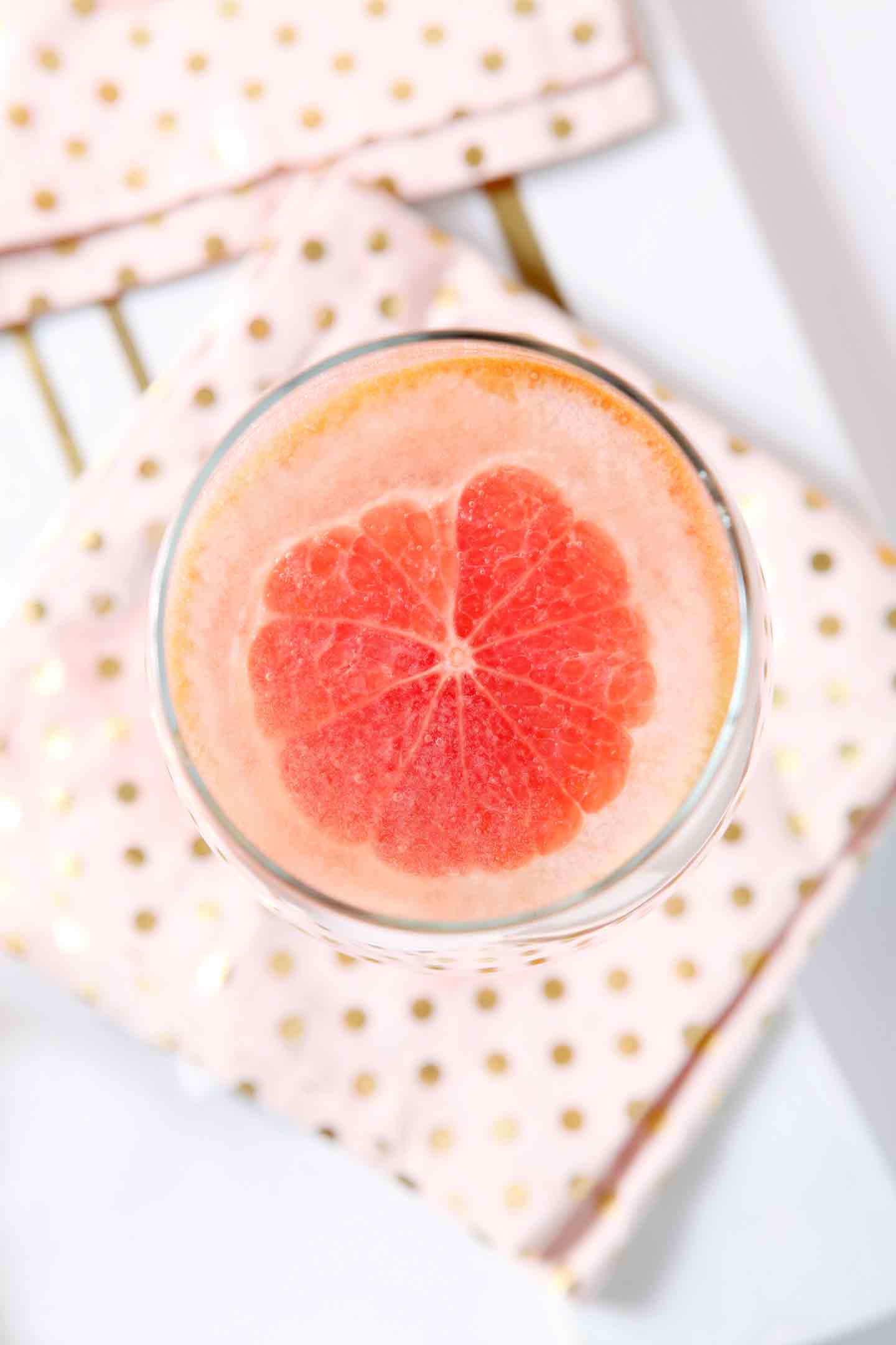 sparkling grapefruit sangria close up
