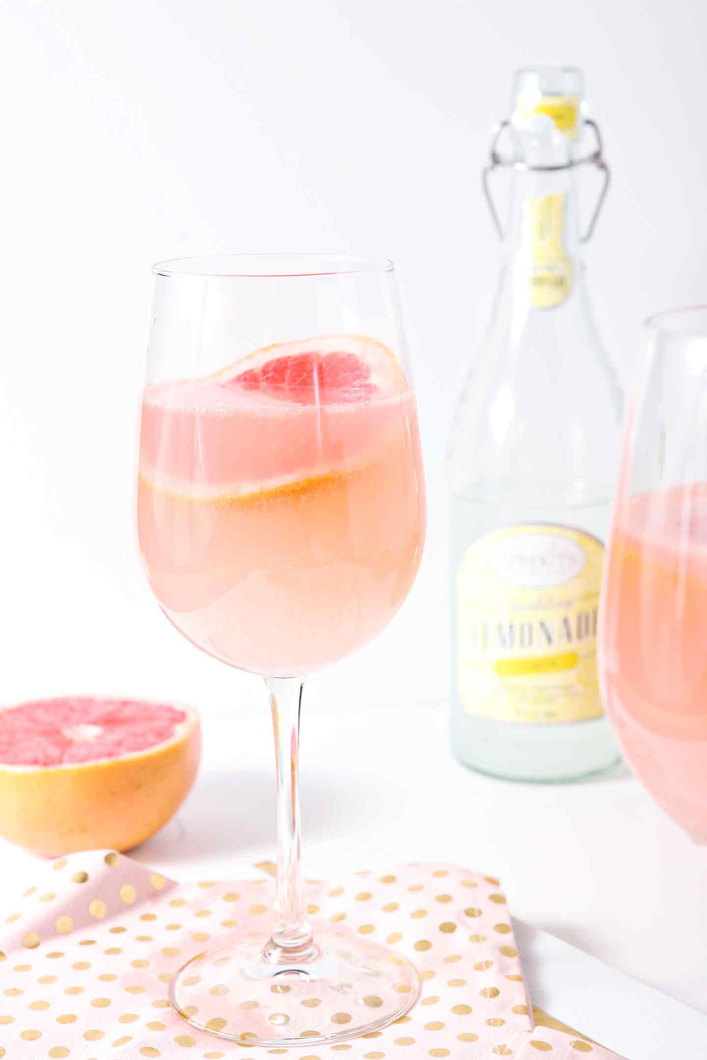 grapefruit sangria in two glasses