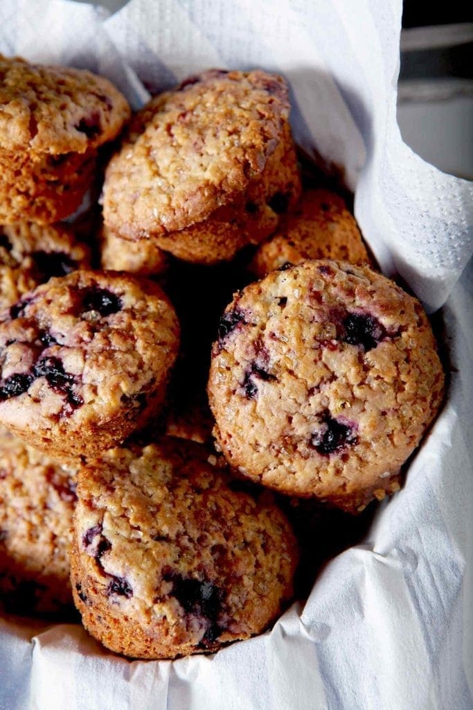 Basket of Lemon Blueberry Muffins 